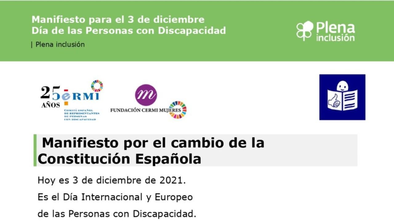 Manifesto de CERMI para o 3 de decembro de 2021. Lectura doado