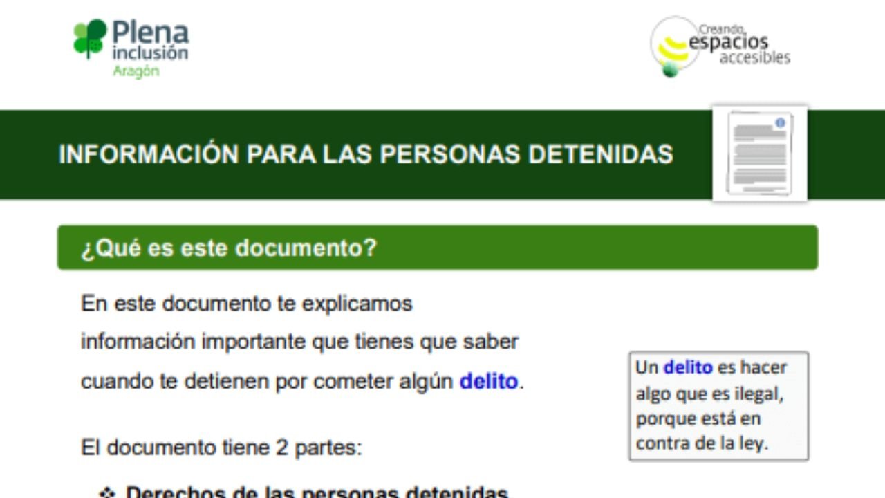 Dereitos das persoas detidas. Lectura doado
