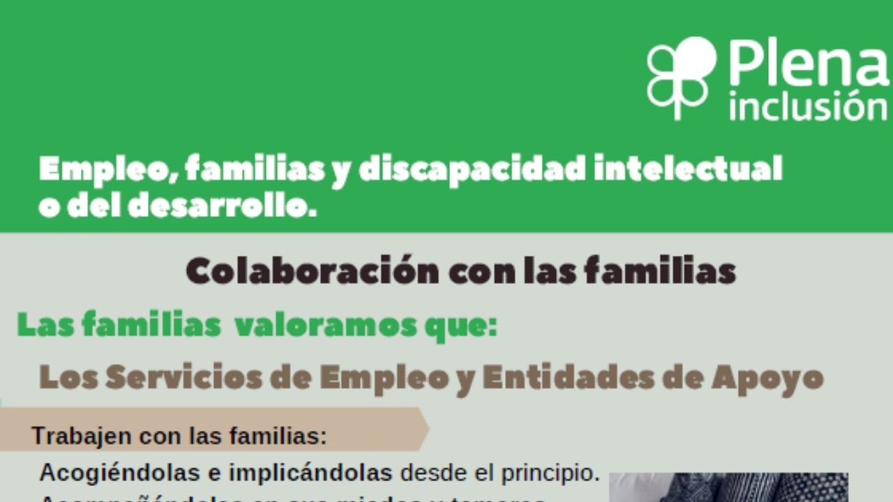 Emprego, familias e discapacidade intelectual ou do desenvolvemento. A colaboración coas familias