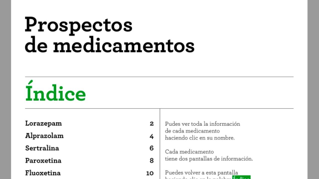 Prospectos de medicamentos. Lectura doado