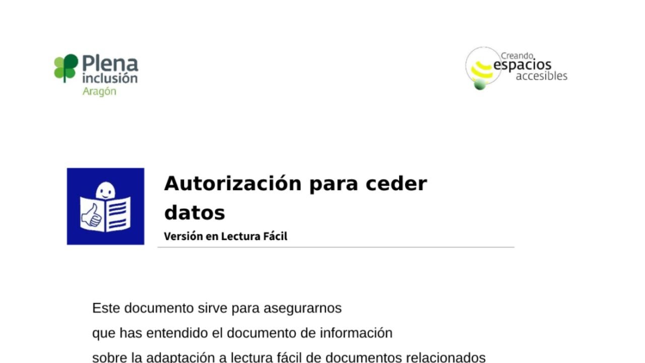 Autorización para ceder datos de carácter privado