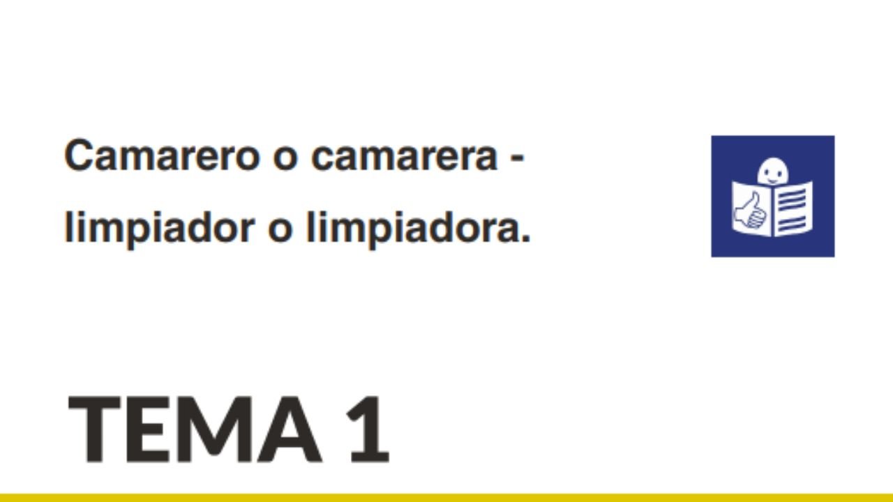 Temario de oposicións. Camareiro ou camareira – limpador ou limpadora. Tema 1. Lectura doado