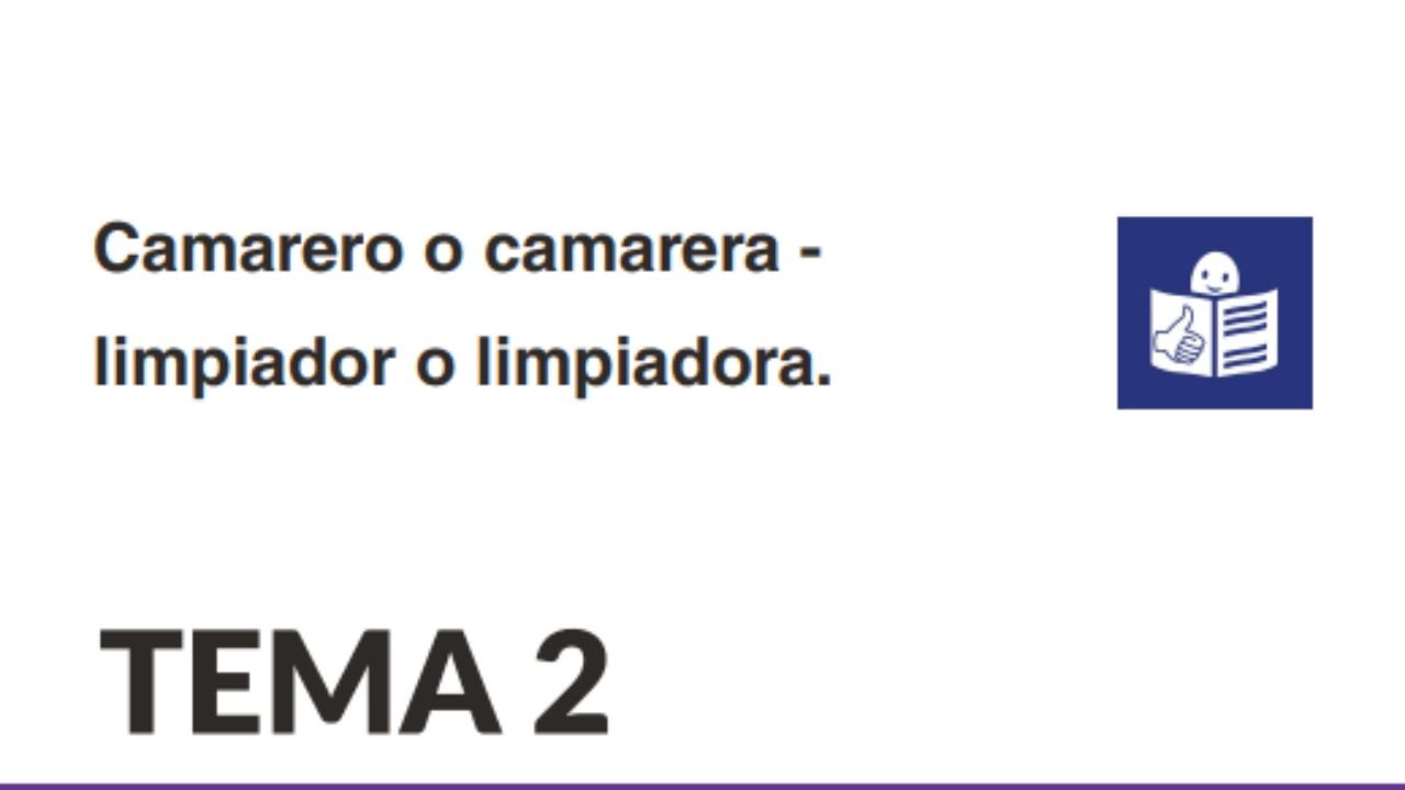 Temario de oposicións. Camareiro ou camareira – limpador ou limpadora. Tema 2. Lectura doado