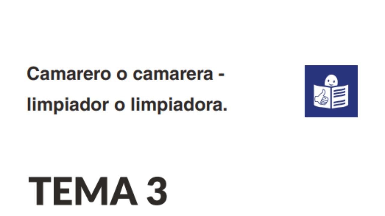 Temario de oposicións. Camareiro ou camareira – limpador ou limpadora. Tema 3. Lectura doado