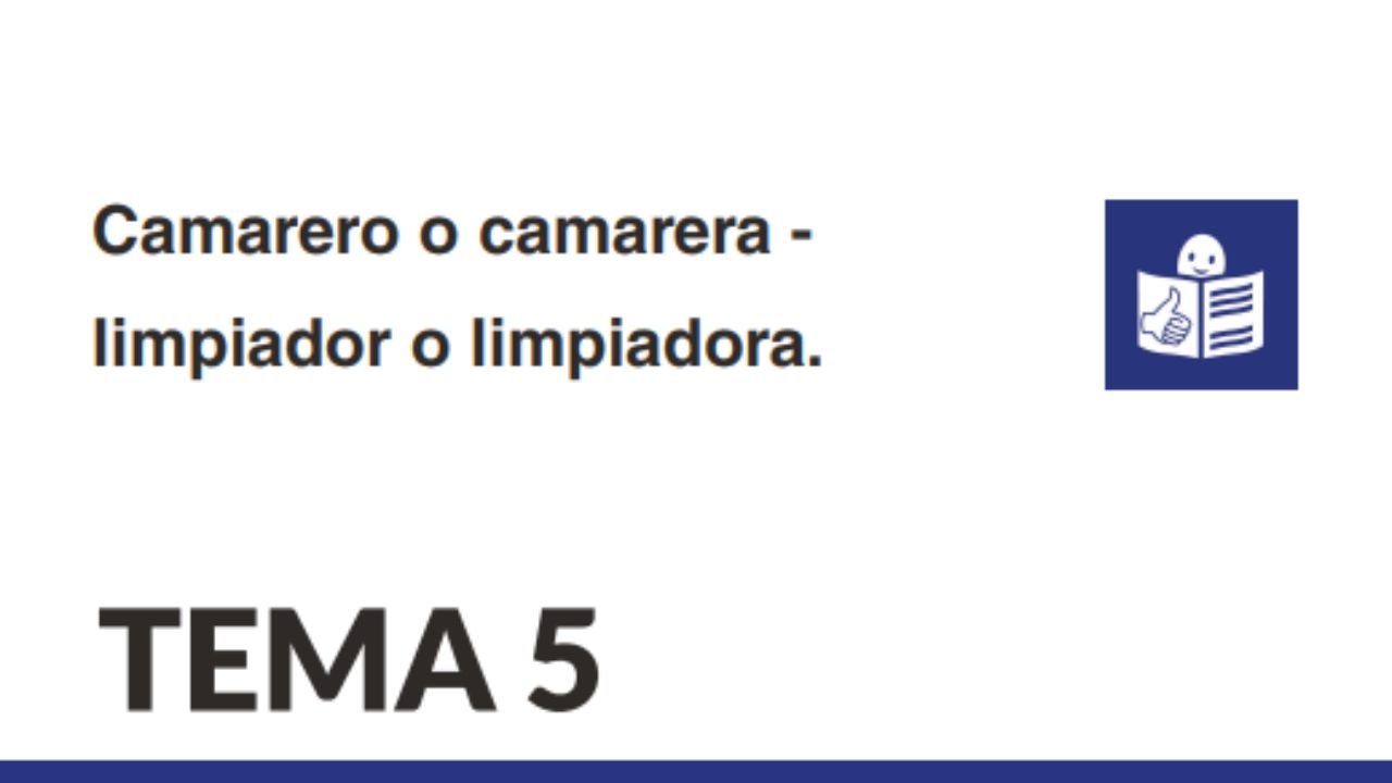 Temario de oposicións. Camareiro ou camareira – limpador ou limpadora. Tema 5. Lectura doado