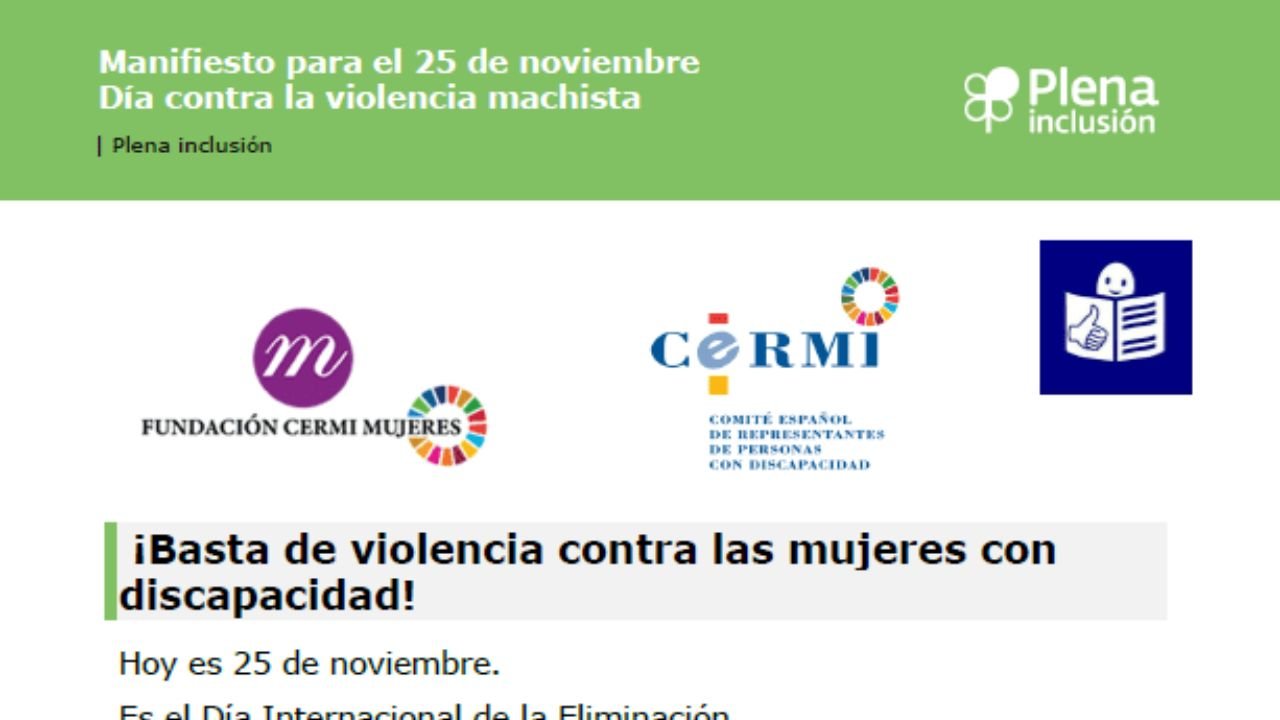 Manifesto de CERMI para o 25 de novembro. Lectura doado