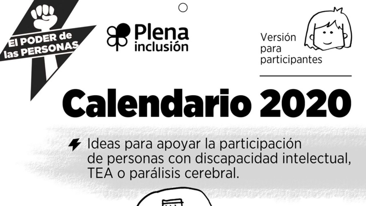 Calendario 2020 de Plena inclusión para personas de apoyo