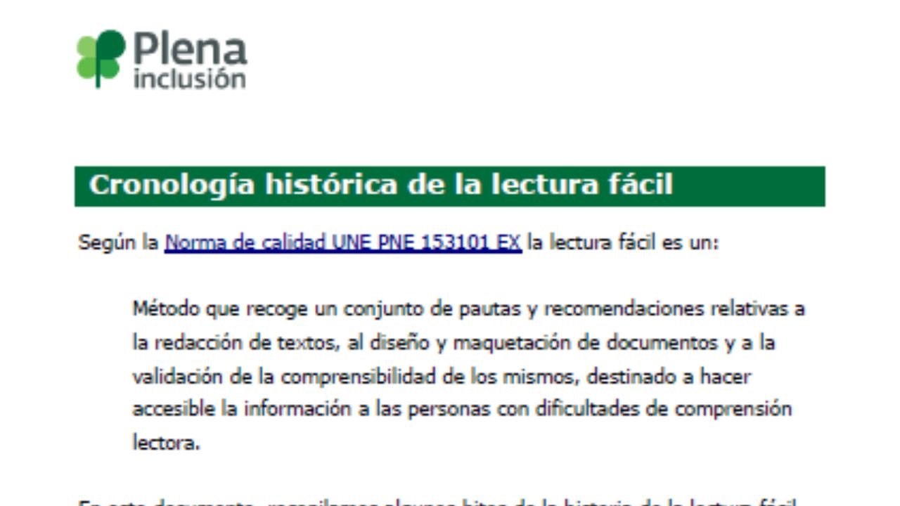 Cronología histórica de la lectura fácil