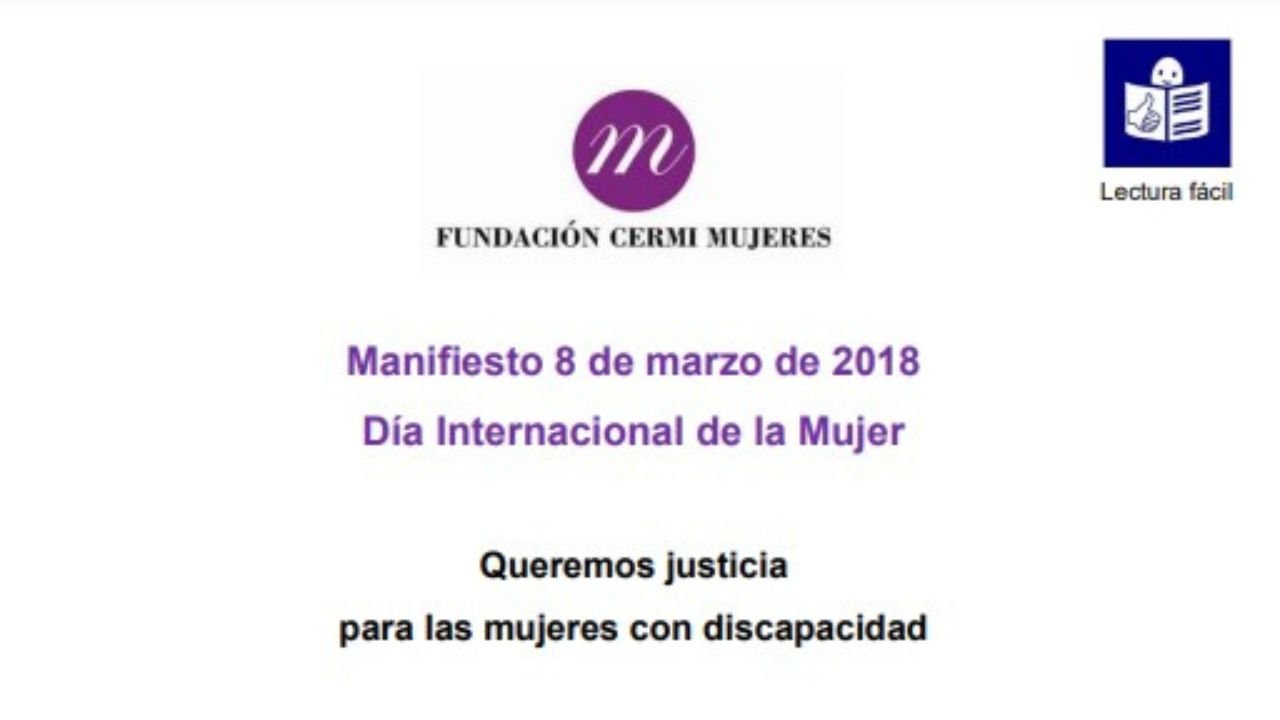 Manifesto de Cermi polo Día Internacional da Muller 2018 (Lectura Doado)