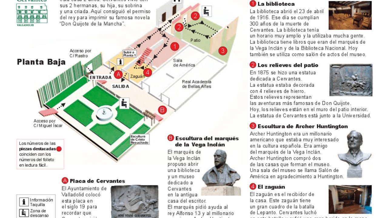 Plano de mano del Museo Casa Cervantes en lectura fácil