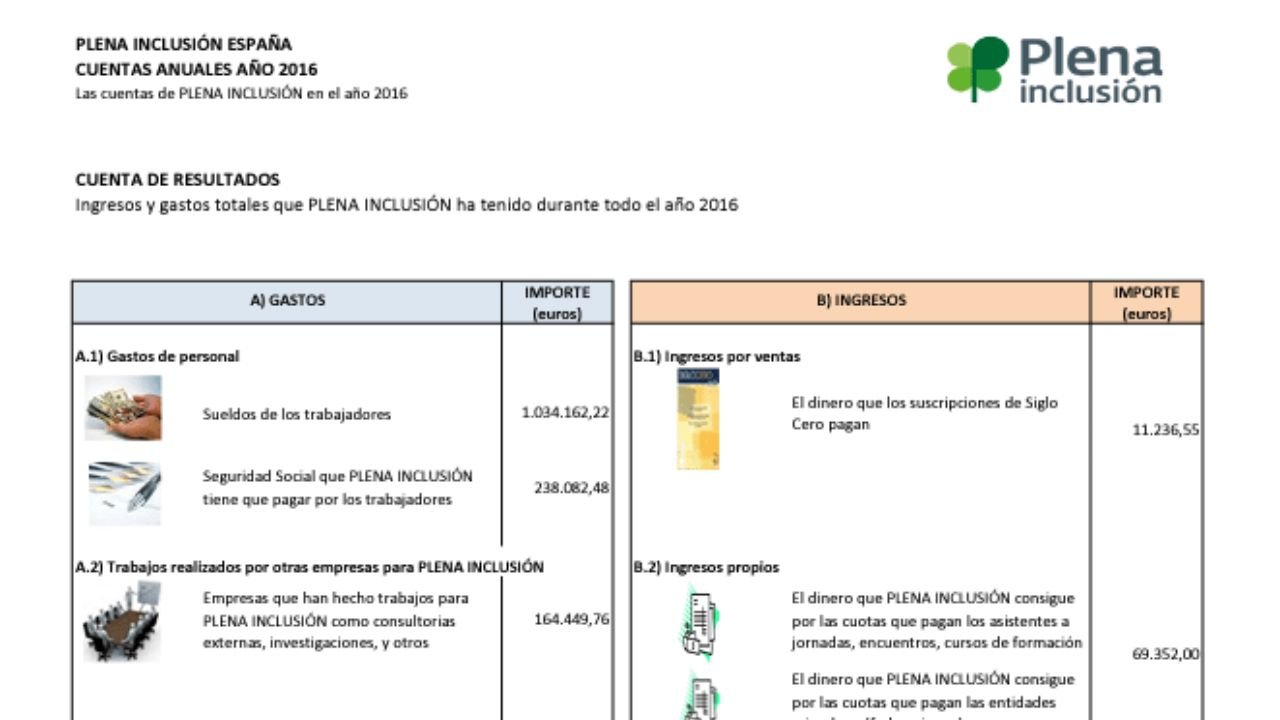 Cuentas 2016 y Presupuesto 2017 de Plena inclusión (Lectura fácil)